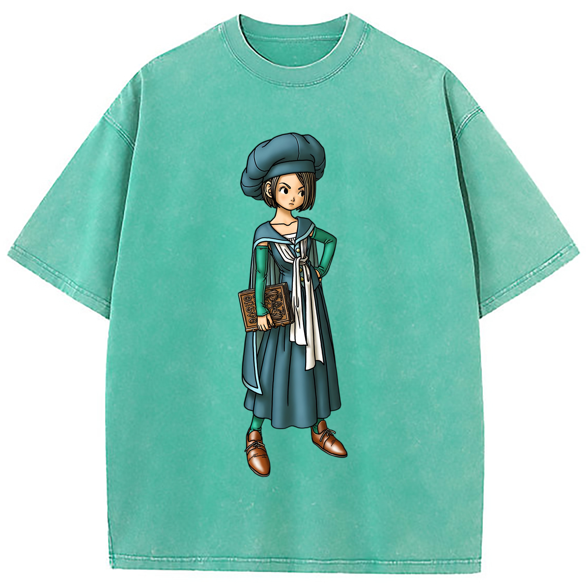 （画像用） ドラゴンクエスト Doragon Kuesuto Dragon Quest 綿100% ヴィンテージ風 半袖Tシャツ（フロントプリント）